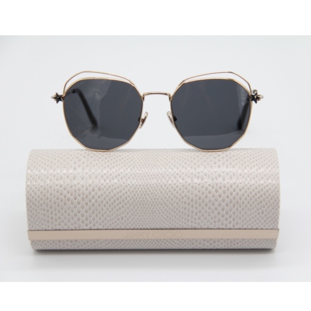 NEW JIMMY CHOO SUNGLASSES JIMMY CHOO FRANNY/S J5G GOLD GREY EYEWEAR JIMMY CHOO